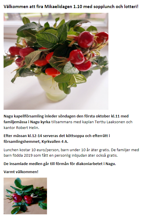 reklam om mikaelidagen i nagu